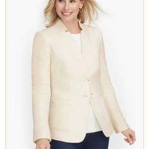 TALBOTS BOILED WOOL BLAZER IVORY